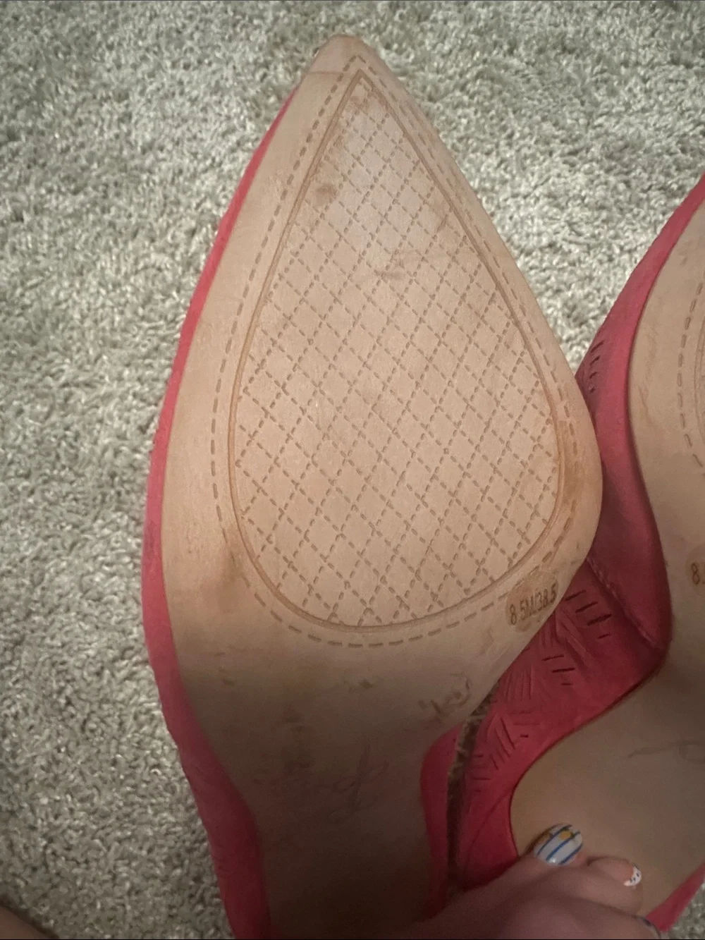 Jessica Simpson Charie Pink Suede Laser-Cut Pointed-Toe Stilettos NWOB